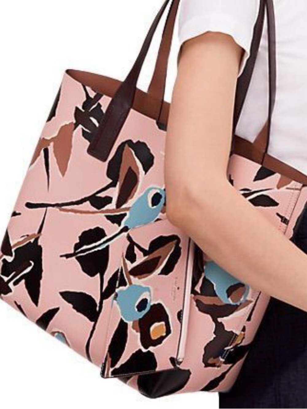 $329! Kate Spade New York ARCH PAPER ROSE REVERSIBLE TOTE NWOT